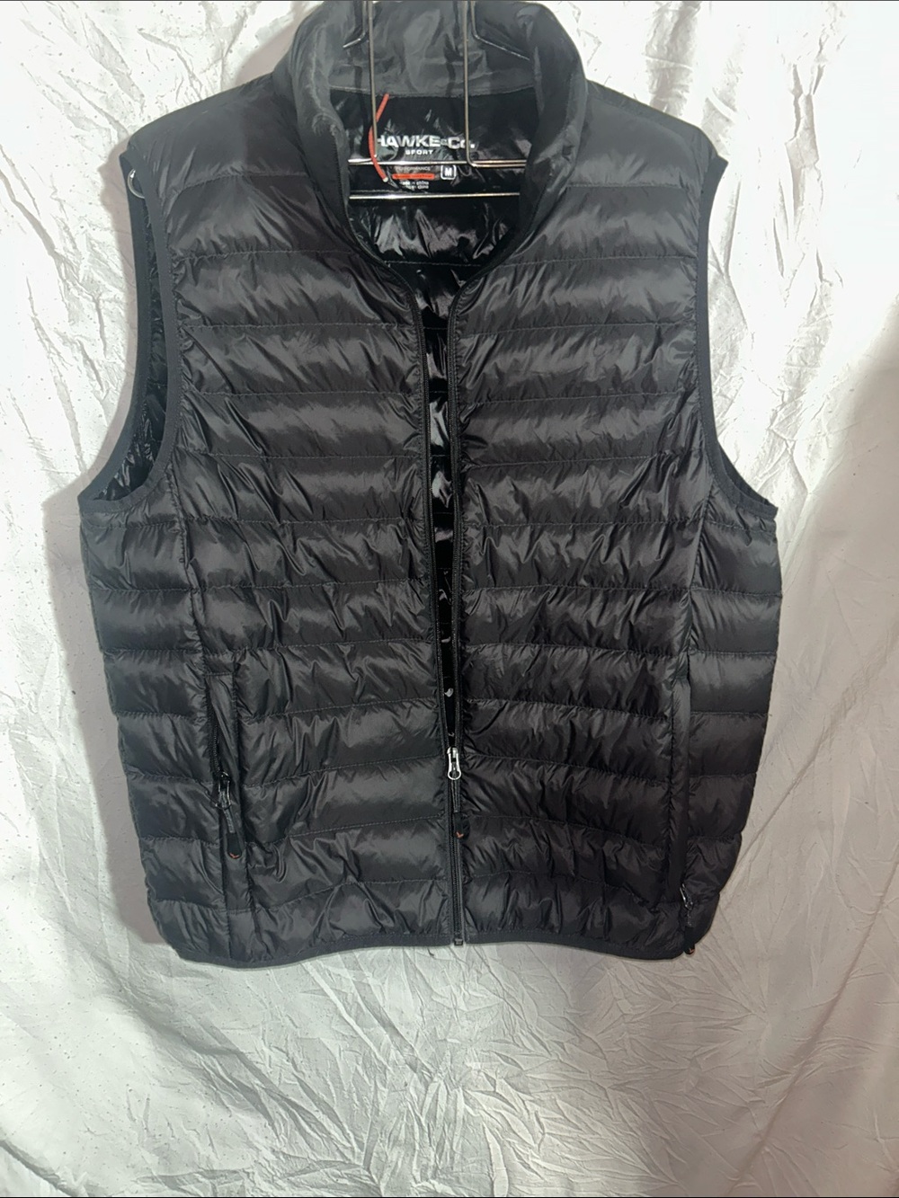 Hawke & Co Men's Black Quilted Packable Vest size Medium EUC